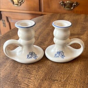 Pfaltzgraff stoneware candlestick holders